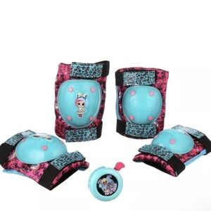 L.O.L. Surprise Protective Gear Knee Pads Elbow Pads & Free Bonus Bell 5+ NEW!
